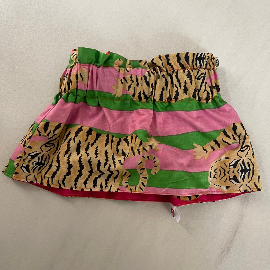 Col amovible réversible Omèna, tigre du Bengale, volants, coton, confection française