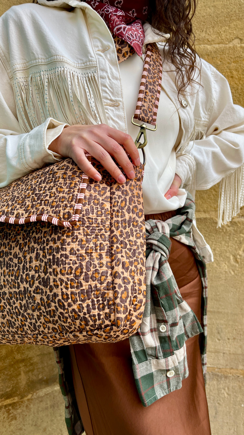 Sac bandoulière Rai multi-usages 6-en-1 en coton matelassé