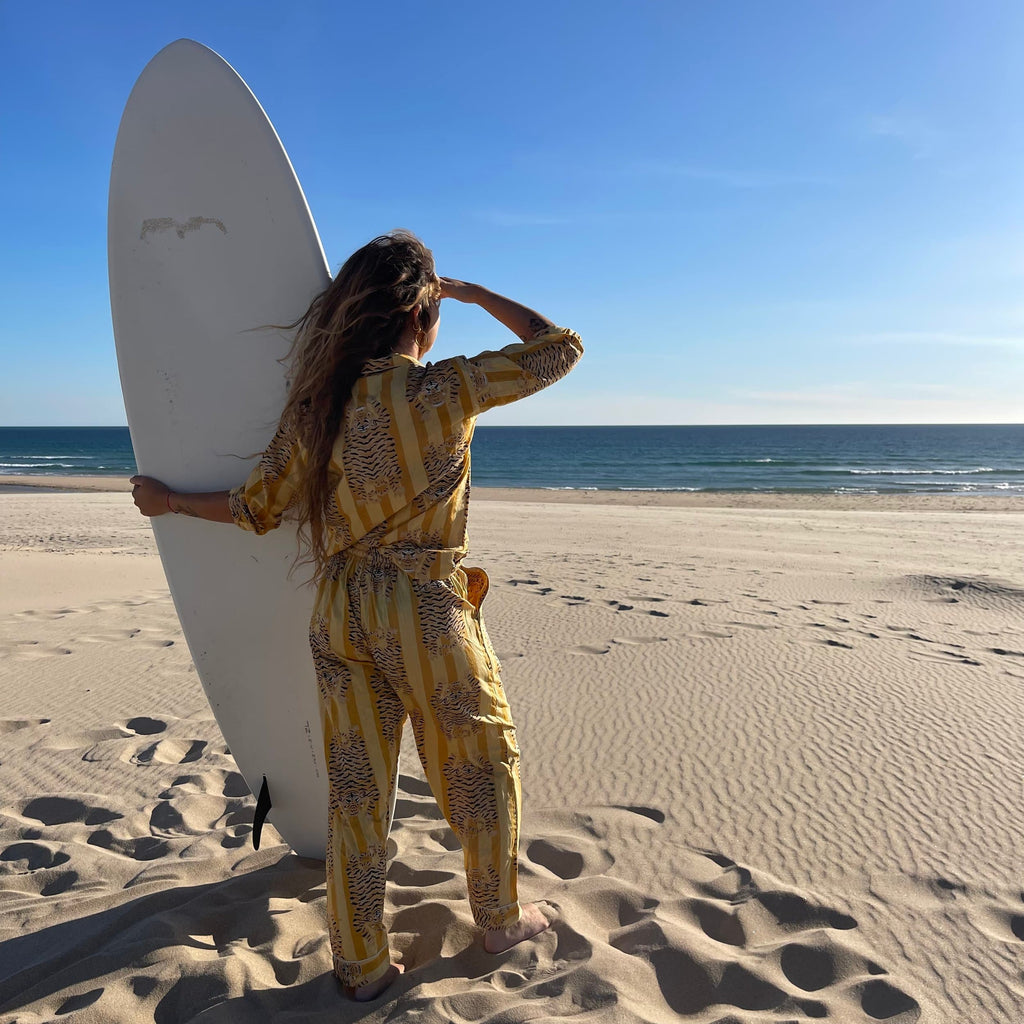 Pyjama pantalon femme Hari en coton – homewear artisanal indien