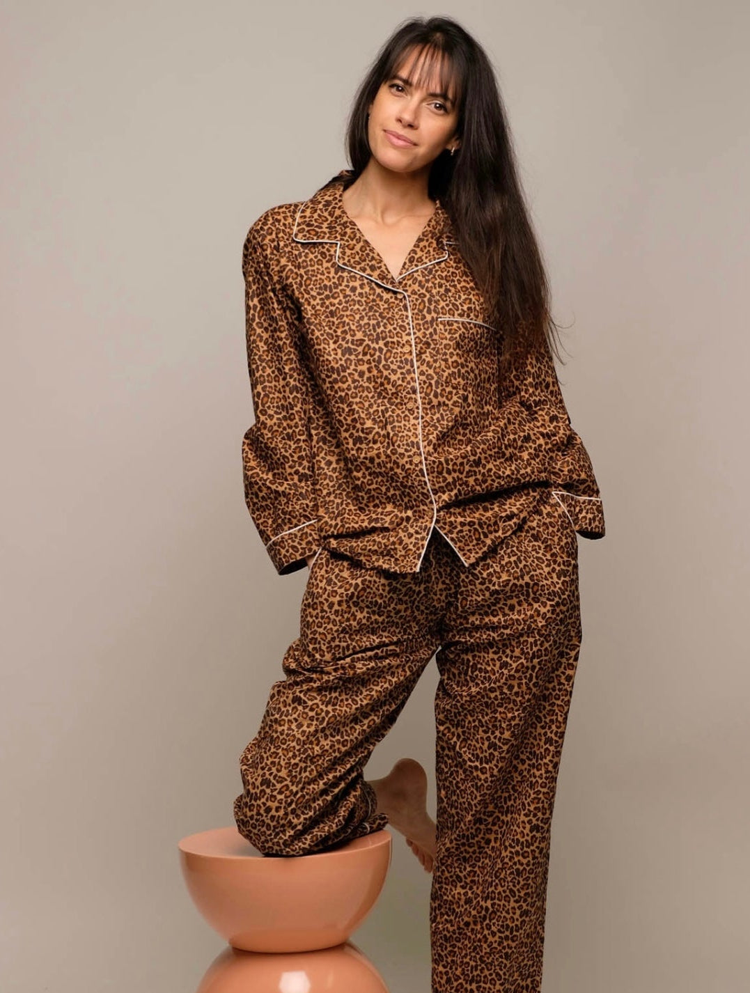 Pyjama pantalon Hari imprimé léopard