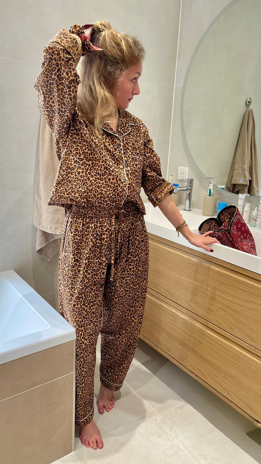 Pyjama pantalon Hari imprimé léopard