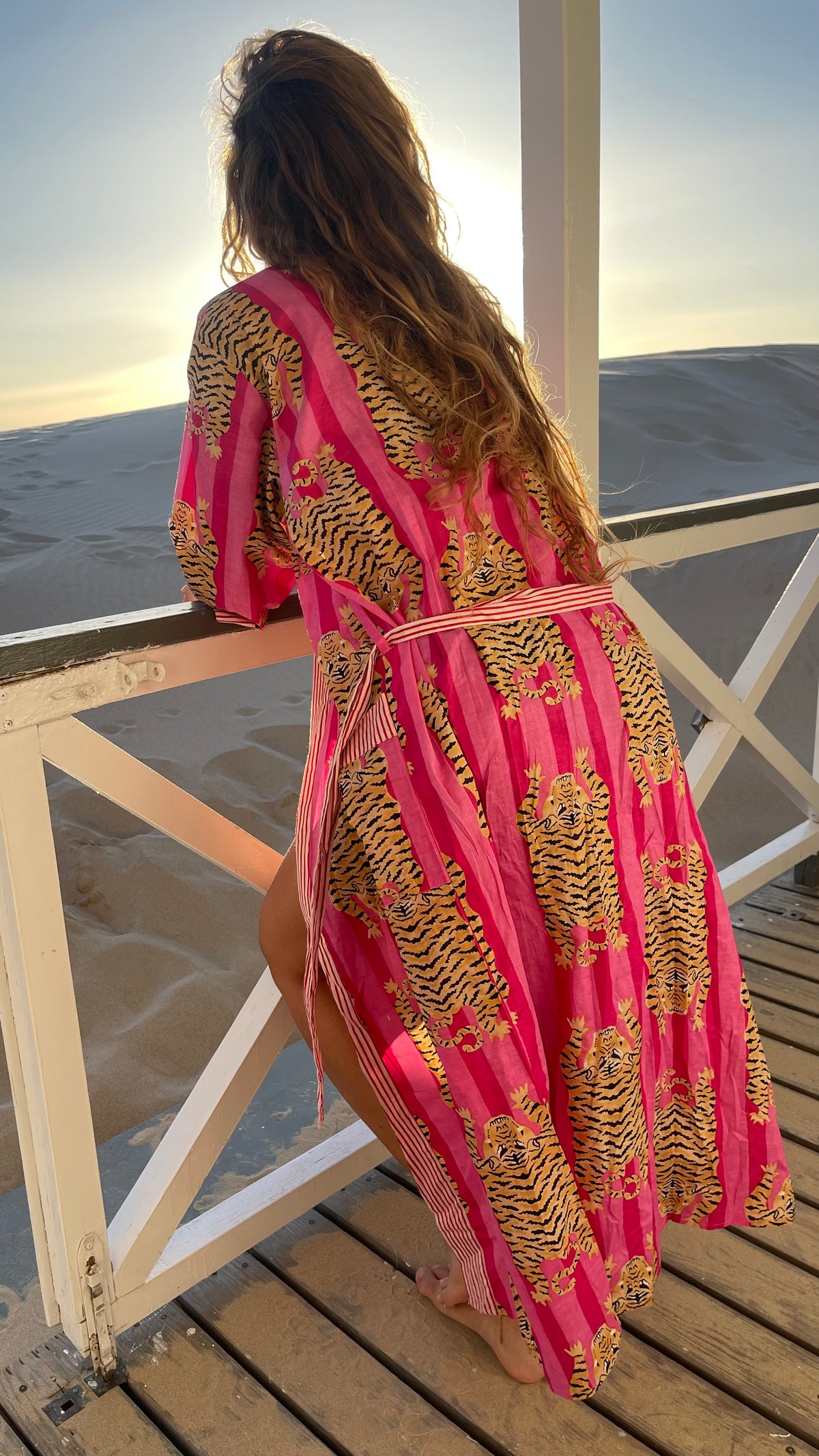 Long kimono Indra - coton blockprint