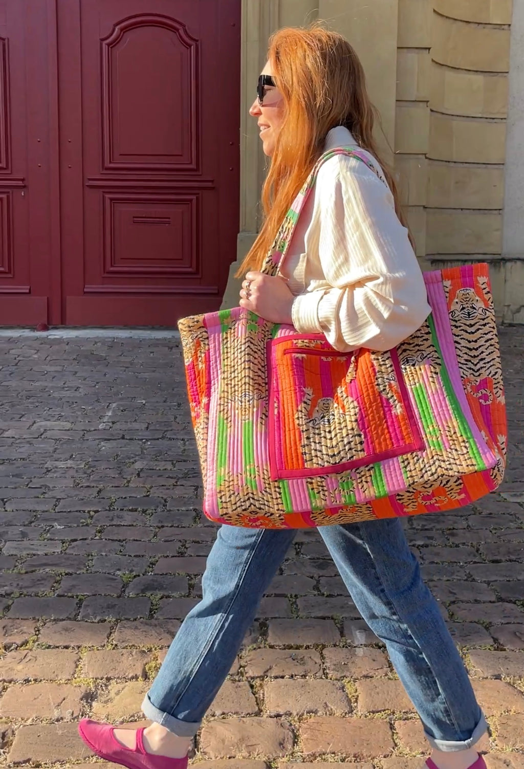 Maxi cabas matelassé et réversible Ravi