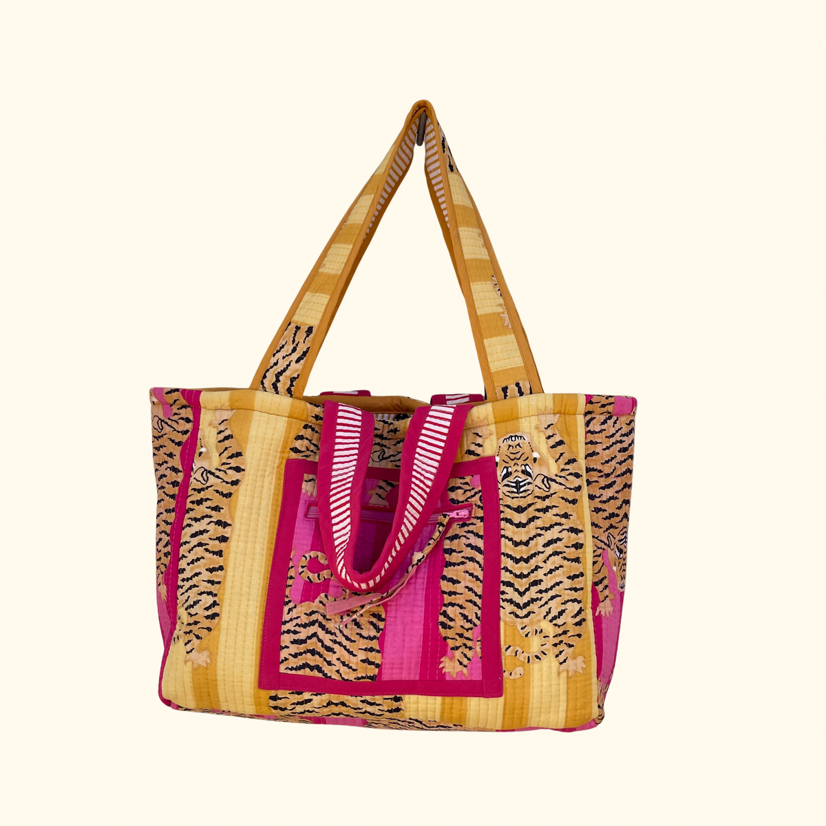 Moyen cabas Ravi, matelassé et réversible, fond déperlant, poches zippées et fait en France