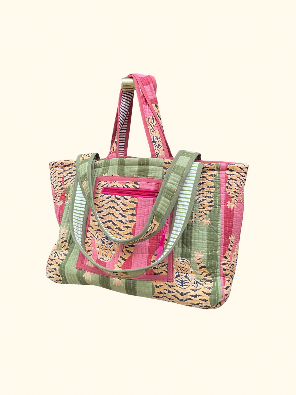 Moyen cabas Ravi, matelassé et réversible, fond déperlant, poches zippées, fait en France