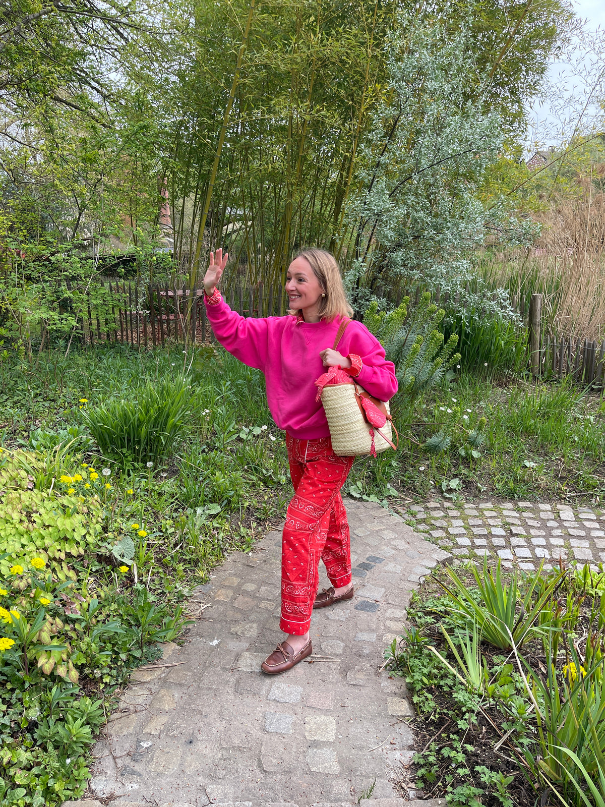 pantalon-bandana-rouge-de-l-ensemble-pyjama-hari-coton-collection-bandana-bloom