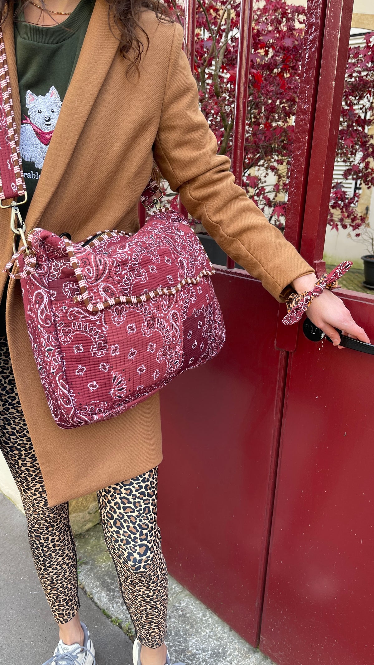 Sac bandoulière Rai multi-usages 6-en-1 en coton matelassé