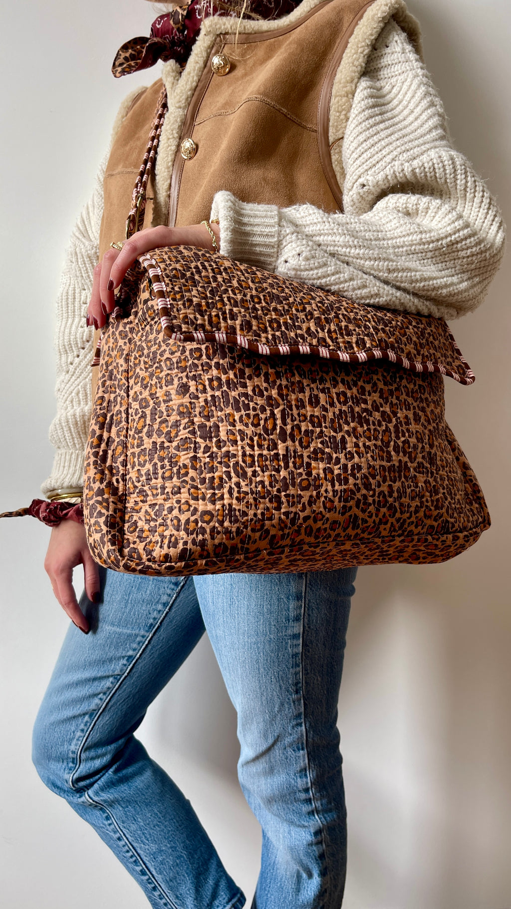 Sac bandoulière Rai multi-usages 6-en-1 en coton matelassé