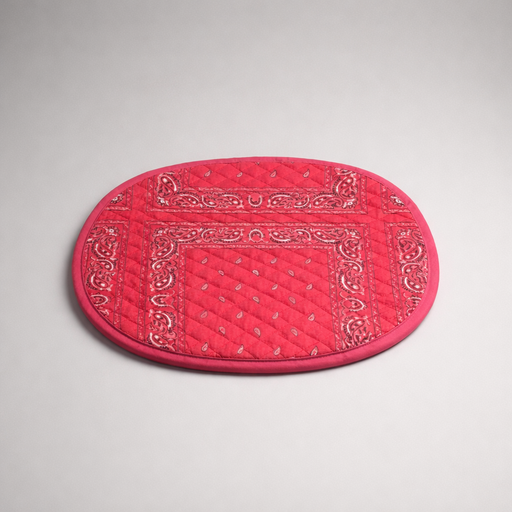 set de table réversible bandana rose block print indien