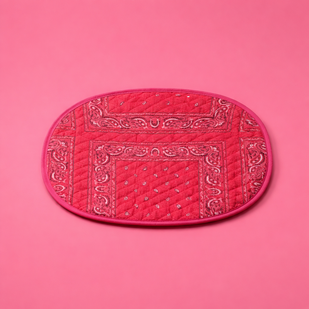 set de table réversible bandana rose block print indien