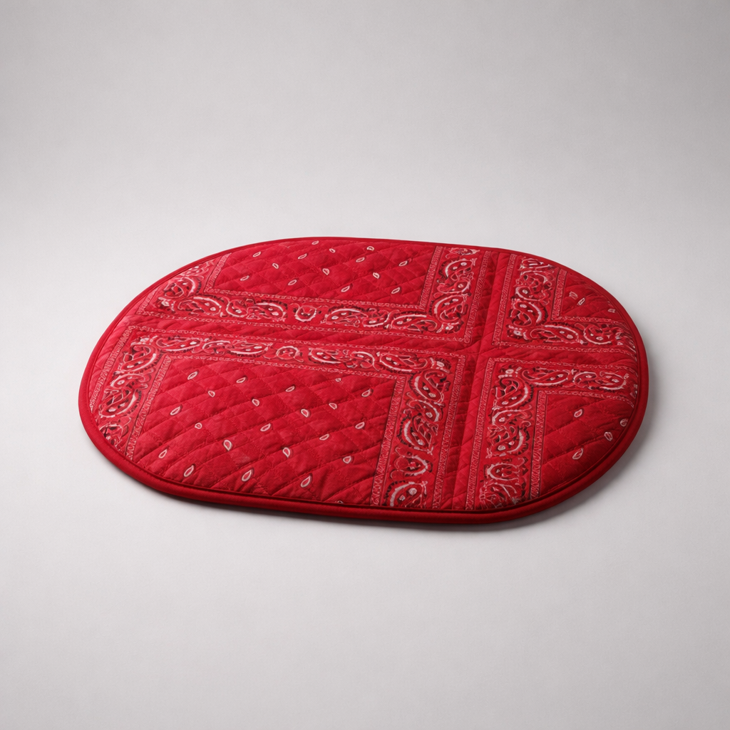 set de table réversible bandana rouge block print indien