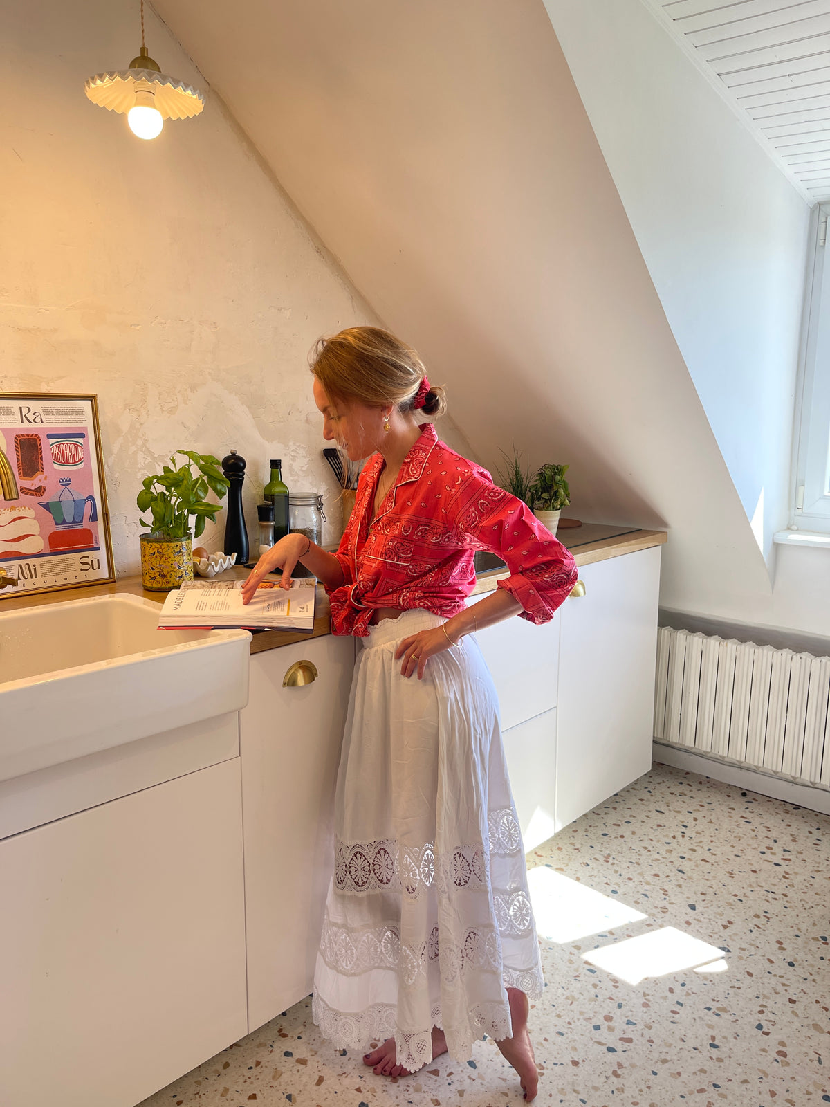 pyjama-short-bandana-rose-hari-collection-bandana-bloom-coton-block-print-indien-confection-artisanale-inde